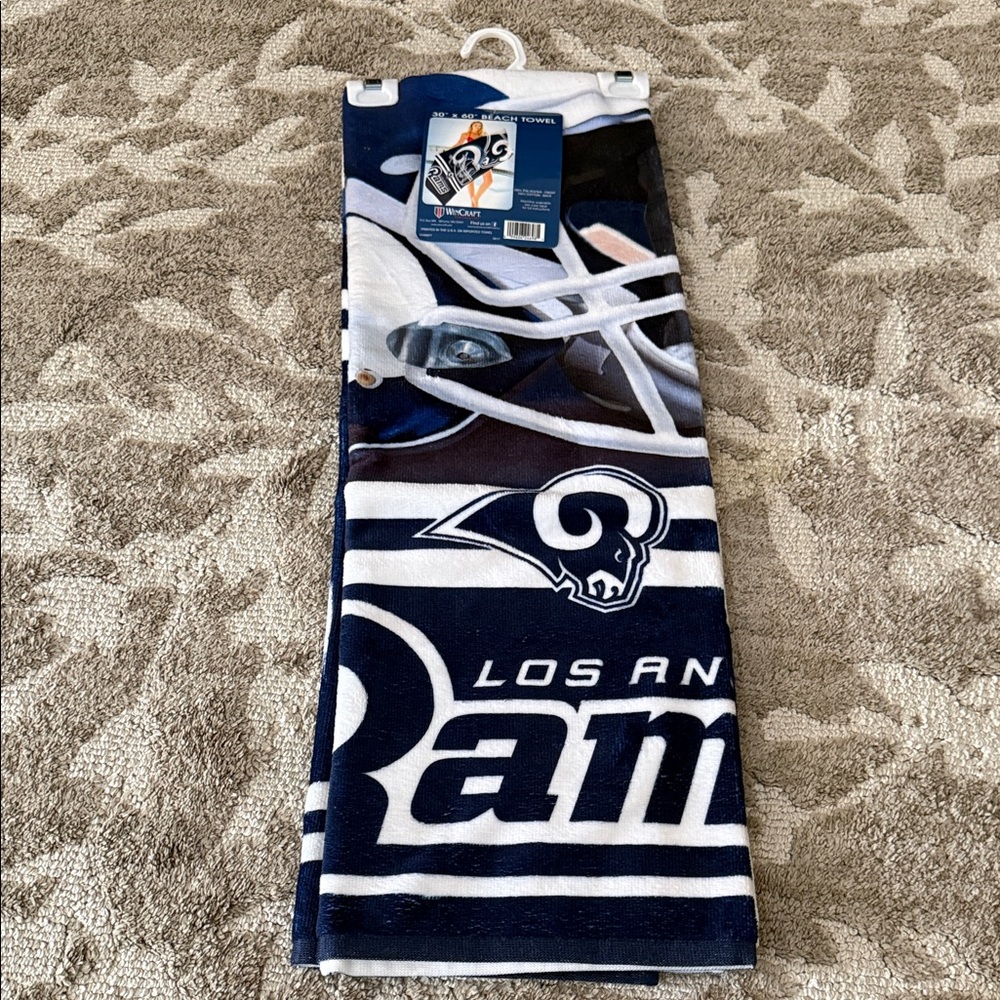 NFL Los Angeles Rams Blue and White Beach Towel